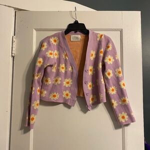 Cider Lavender Cropped Cardigan size small